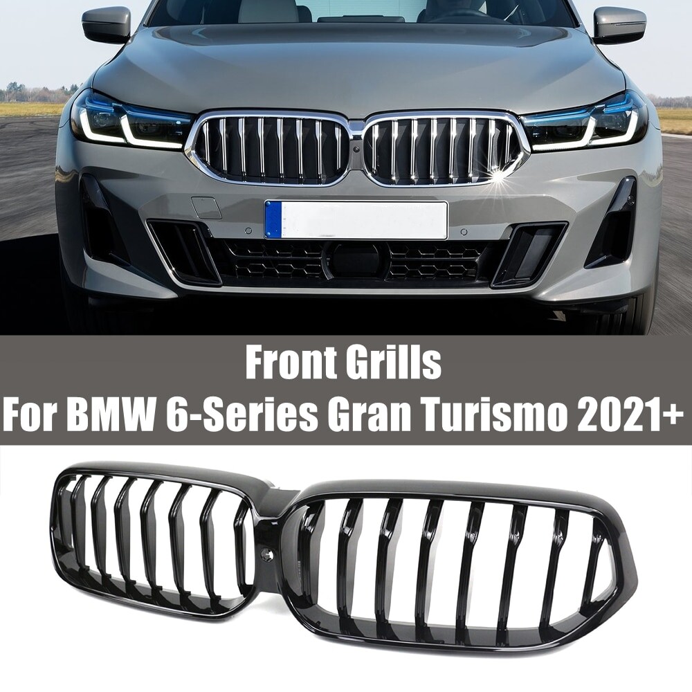 BMW 6-Series GT Gran Turismo 2021+ 630i 640i 650i Front Replacement Hood  Kidney Grill black gloss